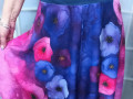 Půlkolová sukně - macešky M/L
