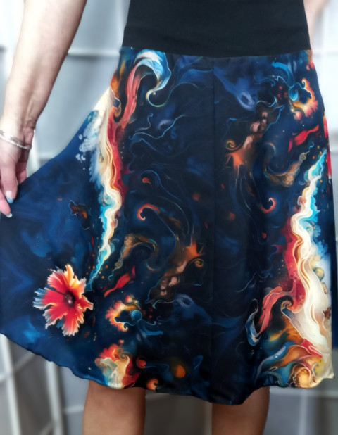 Půlkolová sukně - sasanka L/XL letní sukně sukně po kolena 