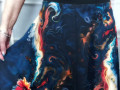 Půlkolová sukně - sasanka L/XL