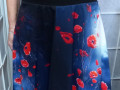 Půlkolová sukně - vlčí máky L/XL