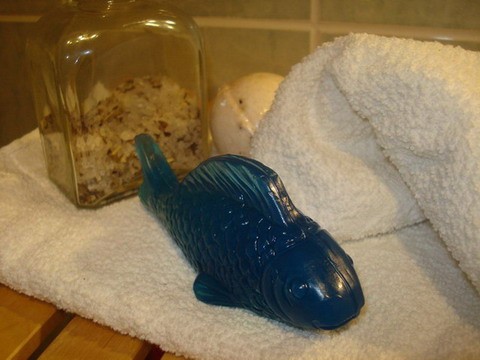 Rybka, rybka, rybička modrá dekorace dárek modrá vánoce ryba rybka rybička narozeniny mýdlo ozdoba vítr ledová olivový olej 