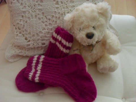 Dětské ponožky, vel.22-23 ručně pletené dětské teplé 