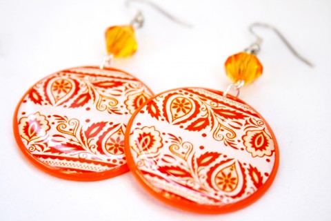 Náušnice Alfonz 3 list listy ornament žena záhon folklór kvet kvety ornamentika tradícia 