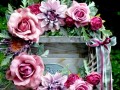 Starorůžový věnec s růžemi_35 cm
