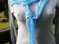 lesklý šátek - světle modrý