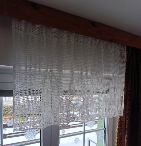 záclonka - domečky okno záclona 