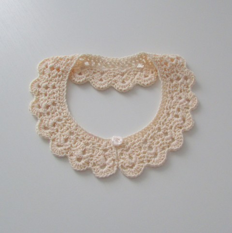 Háčkovaný límeček doplněk háčkovaný ozdoba dámský béžová límeček crochet pro ženy 