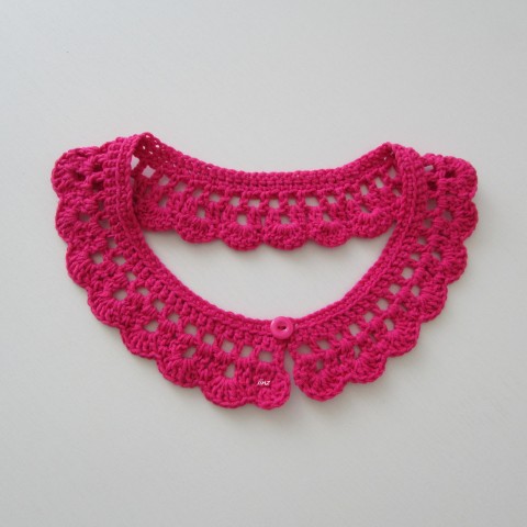 Háčkovaný límeček doplněk růžová háčkovaný ozdoba dámský límeček crochet pro ženy 