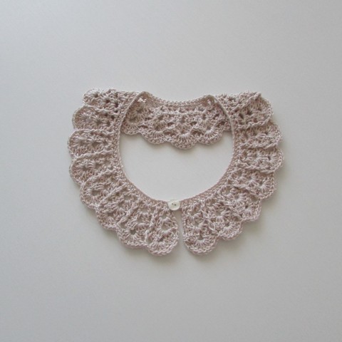 Háčkovaný límeček doplněk háčkovaný přírodní ozdoba dámský režná límeček crochet pro ženy 