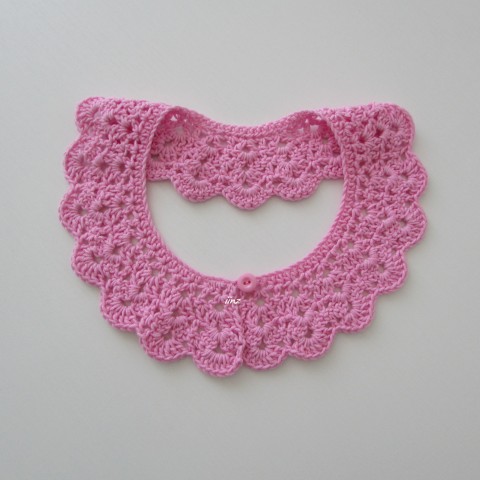 Háčkovaný límeček doplněk růžová háčkovaný ozdoba dámský límeček crochet pro ženy 