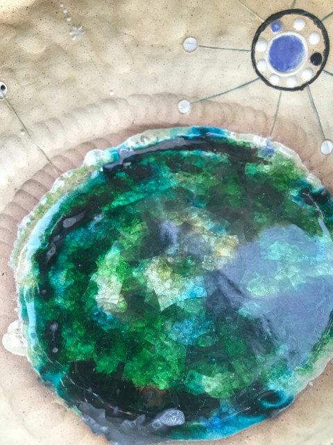 Korálová hloubka keramika mísa umění petrklíč kouzla alchymie artefakt ovocná mísa zahradní deko 
