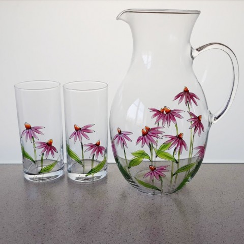 Echinacea - džbán stolování louka léto pití džbánek nápoj džbán voda echinacea bylina bylinka 