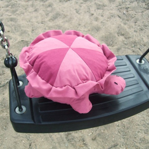 Želvička polštářek - dvoubarevná želva růžová holčičí hračka polštář mazlík bulík duo do postýlky pod hlavu 