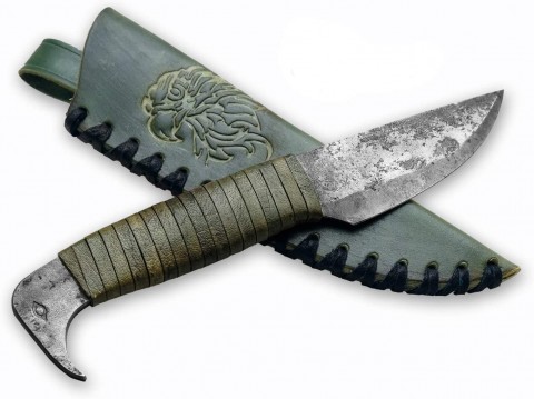 Kovaný keltský nůž Ptačí hlava nůž nůž ptačí hlava zelený nůž ručně kovaný nůž 