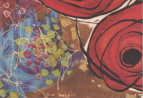 Scrapbooková čtv. Colorful Life 10 papír malba růže abstrakce scrapbook přáníčko cardmaking čtvrtka tvoření 