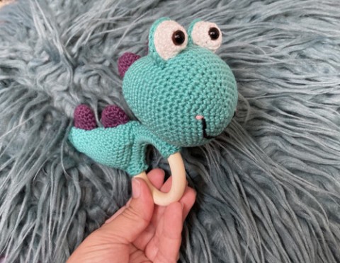 chrastítko - dinosaurus drak hračka dráček háčkované dinosaurus chrastítko kousátko 