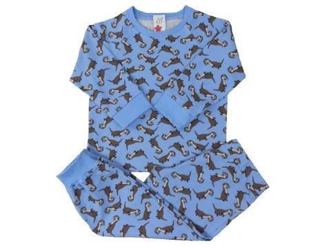 pyžamo modré fretky, v 98, 104, 110 modrá bavlna zvířata pyžamo 