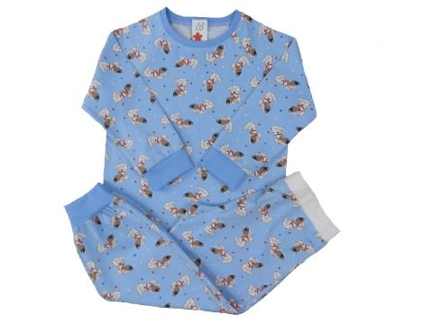 pyžamo modré kosmonaut modrá bavlna zvířata pyžamo 