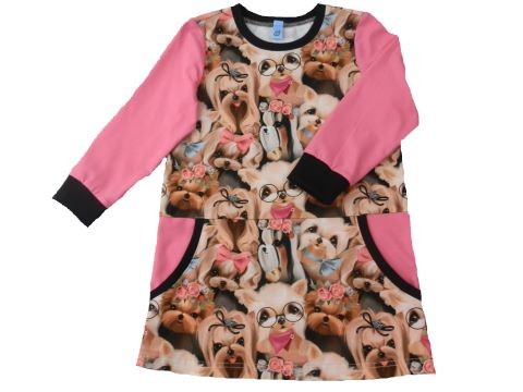 šaty jorkšíři a čivavy růžové bavlna šaty psi 