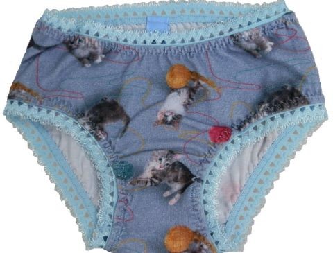 dívčí kalhotky šedé koťata bavlna kočky holky kalhotky 