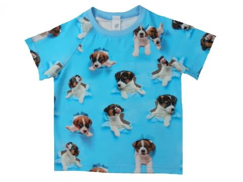tričko modré psíci bavlna tričko psi 