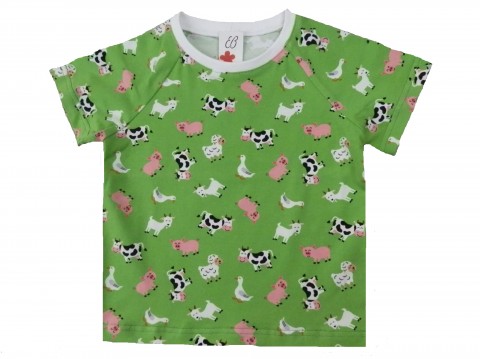 tričko zelené venkov koza bavlna tričko prase husa kráva 