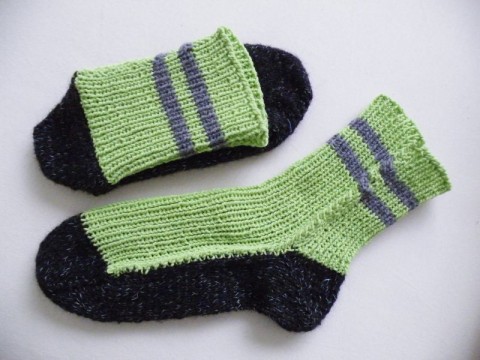 Pánské ponožky s proužkem zima pletení ponožky nohy teplo nožky 