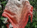 Melounové srdce - háčkovaný šátek