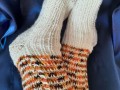 ručně pletené ponožky - bílé