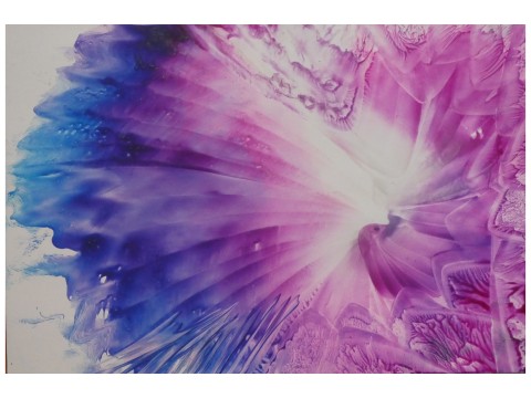 Fantazie II fantazie fialová enkaustika voskovky žehlička expresivní 