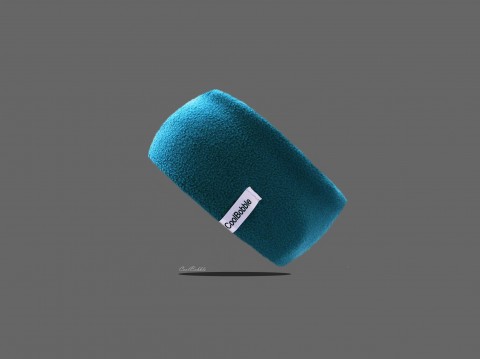Čelenka fleece modrá čelenka tyrkysová zimní šitá teplá fleece 