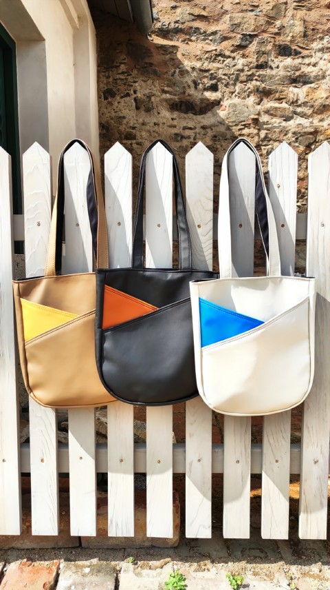 minimalistická taška / kabelka taška koženka praktická minimalismus nákupní taška ekokůže minimalisticka kabelka 