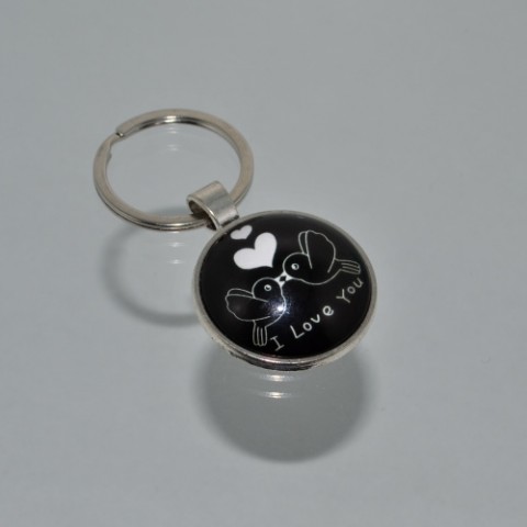 Přívěsek na klíče - srdíčko (3800) přívěsek srdce srdíčko srdíčka přívěšek klíče klíč klíčenka barevný bílý černý srdíčkový černobílý přívěsek na klíče bíločerný přívěšek na klíče 