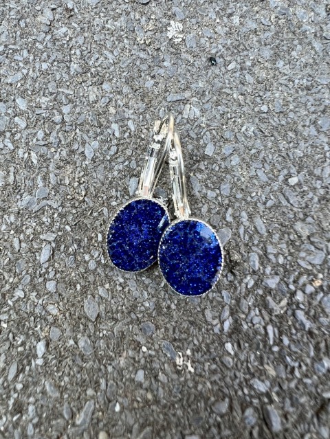 Náušnice - modré flitrované šperk šperky náušnice modré bižuterie akce pryskyřice náušničky náušky glitry třpytivé flitrové flitr výprodej pryskyřicové 