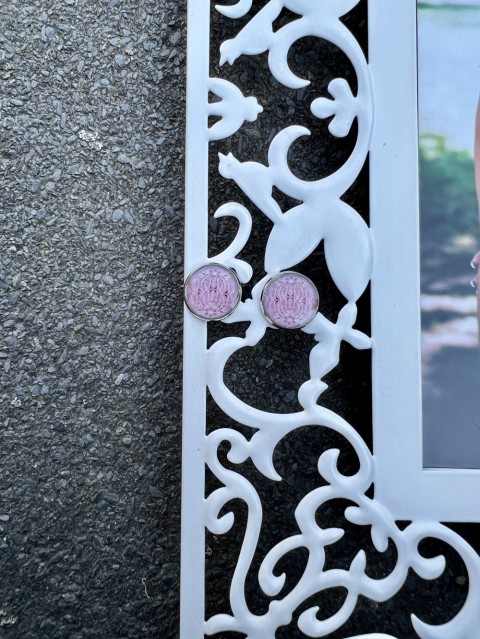 Náušnice - růžové vzory šperk šperky náušnice růžová bižuterie akce pryskyřice náušničky náušky růžové vzor vzory vzorované výprodej pryskyřicové 