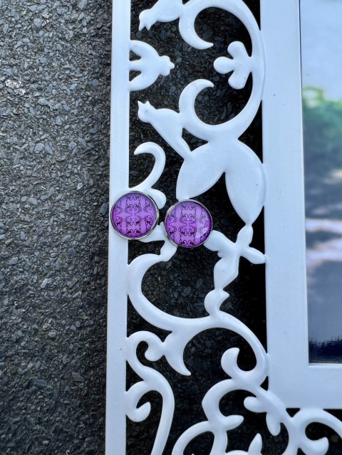 Náušnice - růžovočerné šperk šperky náušnice růžová bižuterie akce pryskyřice náušničky náušky růžové vzor vzory vzorované výprodej pryskyřicové 