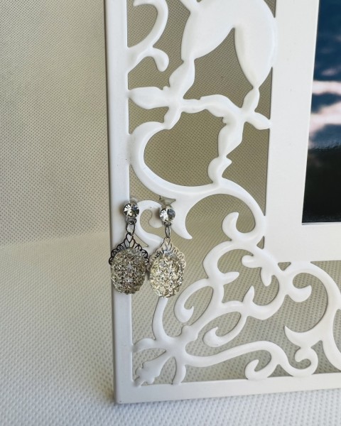 LC mini - stříbrné šperk šperky dárek kamínky náušnice luxusní bižuterie stříbrná luxus náušničky náušky stříbrné bižuterní crystal bižu mini na ples na svatbu kamínkové svědek 