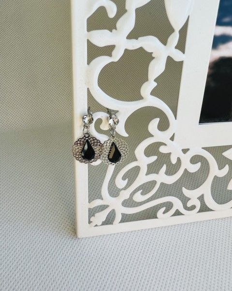 LC mini - černé slzy šperk šperky dárek kamínky náušnice černé luxusní bižuterie luxus náušničky náušky bižuterní crystal bižu mini na ples na svatbu kamínkové svědek 