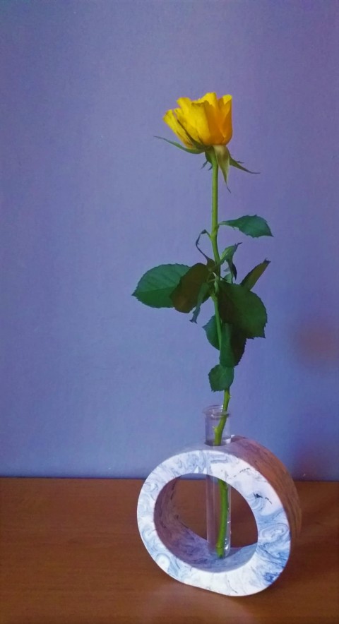 Vázička se zkumavkou modrá domov váza dekorace dárek květina modrá květiny kulatý vázička kulatá zkumavka originální dekorace kulatá váza kulaté vázy váza na jednu květinu vázy na jednu květinu originální vázy 