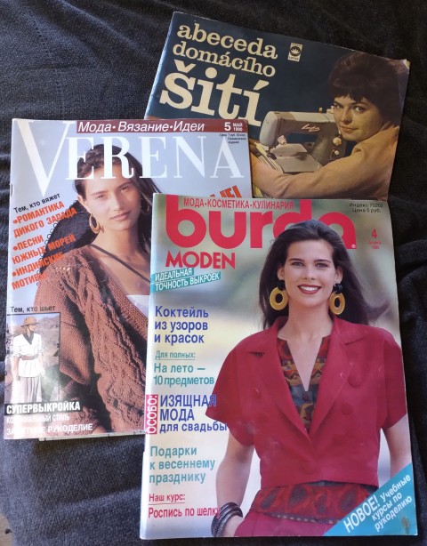 Burda, Verena a Abeceda šití móda časopis střihy postupy 