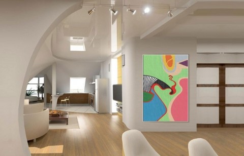 MILENCI obraz abstrakce moderní interier 