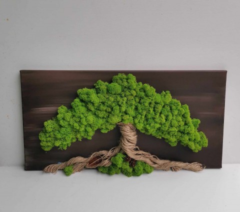 Mechový obraz, strom 30x60 cm mechová dekorace strom života so 