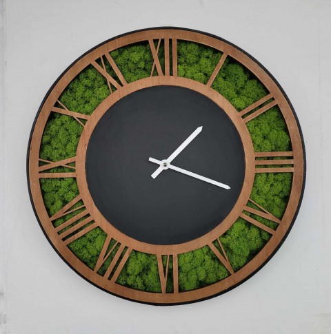 Mechové hodiny 40 cm nástěnné hodiny mechové hodiny mechová dekorace 