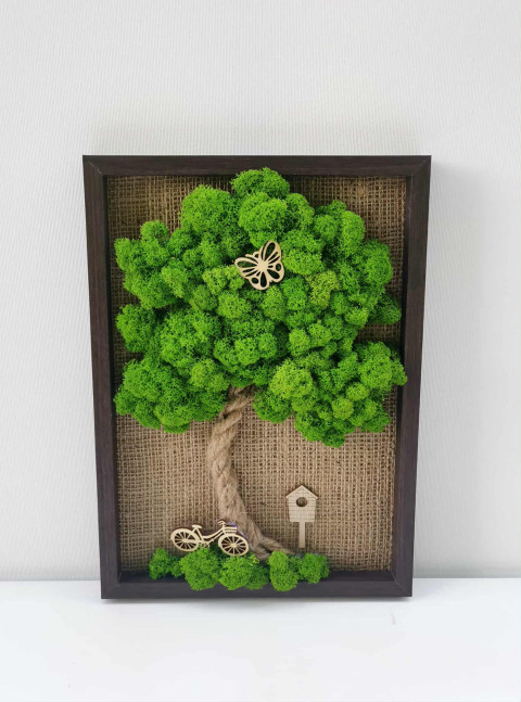 Mechový obrázek, 20x30 mechová dekorace strom života so 