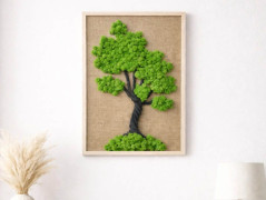 Mechový obraz, strom 50x70