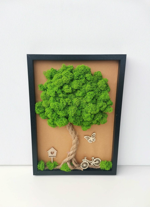 Mechový obraz, strom života, 20x30 dekorace obraz přírodní strom života mechový obraz mechová dekorace 
