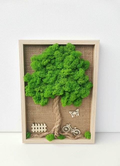 Mechový obraz, strom života, 20x30 dekorace obraz přírodní strom života mechový obraz mechová dekorace 