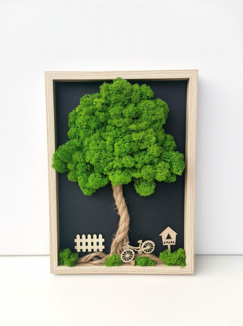 Mechový obraz, strom života, 20x30 dekorace obraz přírodní strom života mechový obraz mechová dekorace 