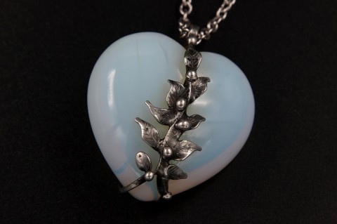Ráj srdce (opalit) náhrdelník přívěsek srdce cín srdíčko přívěs amulet mosaz opalit chirurgická ocel ráj 