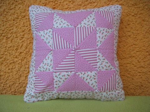 Povlak na polštář Růžová hvězda patchwork bavlna šití polštář polštářek šité 